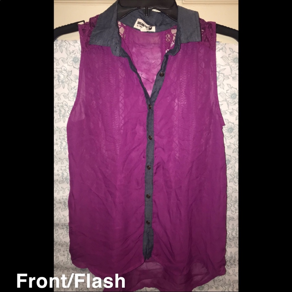 Purple Laced Denim Shirt 💜